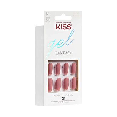 Gelové umělé nehty s lepidlem Kiss Gel Fantasy Ready to Wear, střední velikost, 28 kusů.