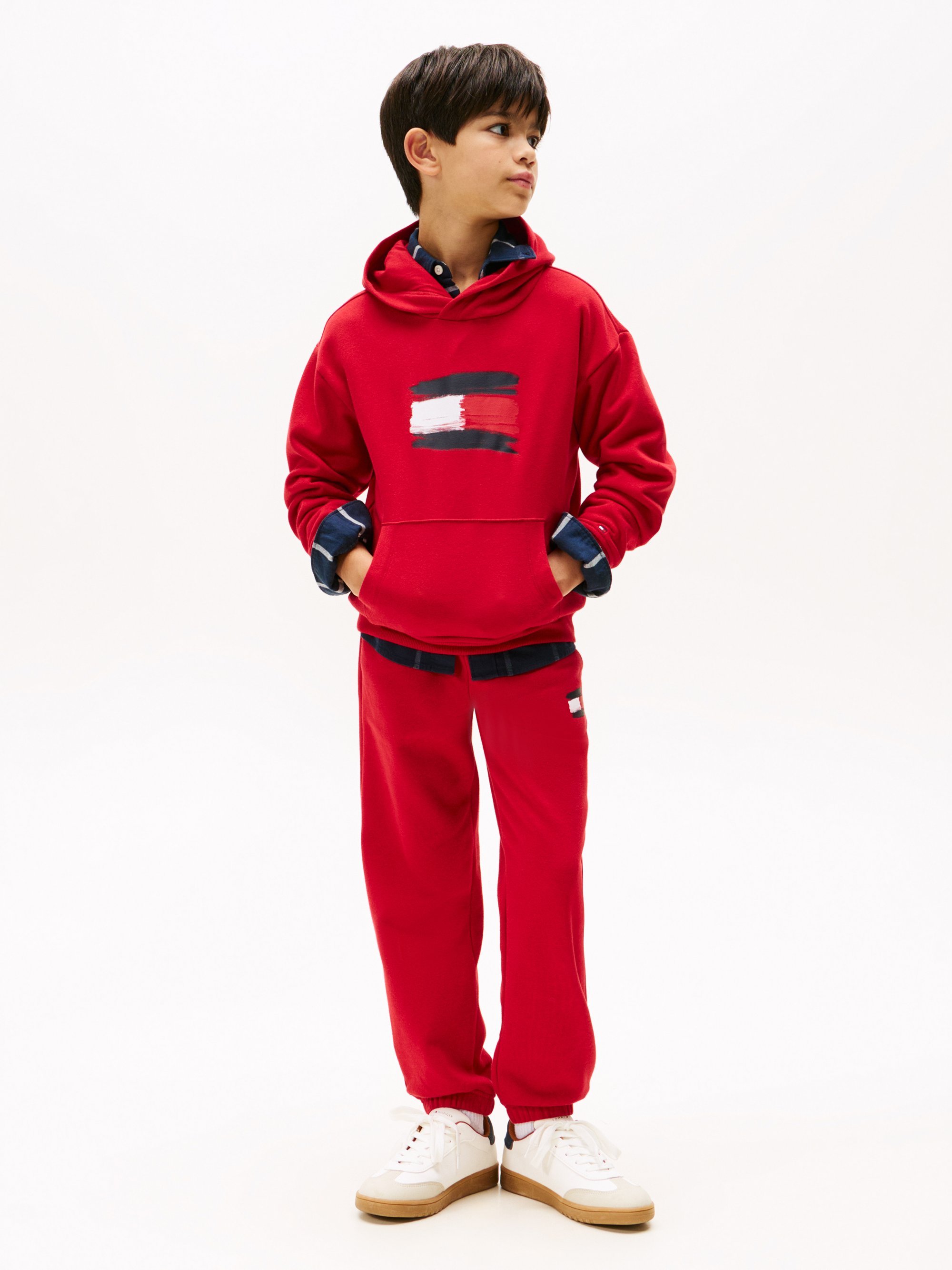 Felpa Tommy Hilfiger FLAG - taglia media, rossa