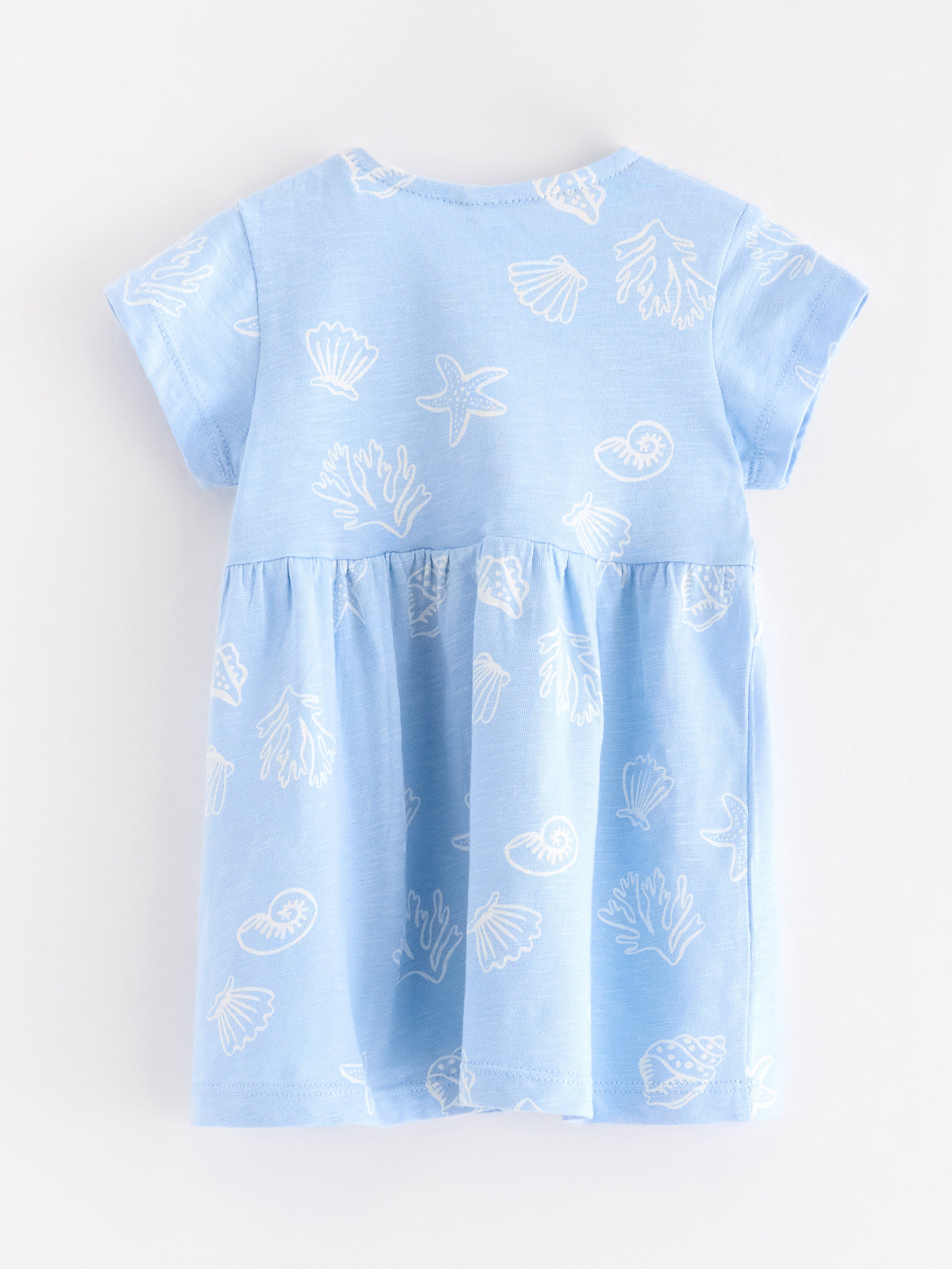 Vestido de manga curta azul claro