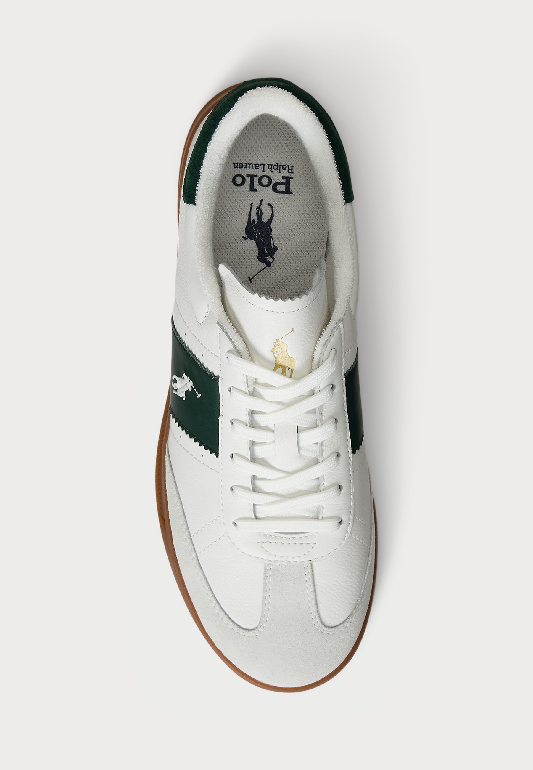 Baskets unisexes en cuir Polo Ralph Lauren HERITAGE AERA - blanc cassé/vert forêt