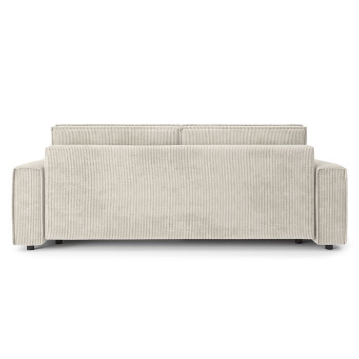 Sofá convertible de 3 plazas MIRA en pana beige.