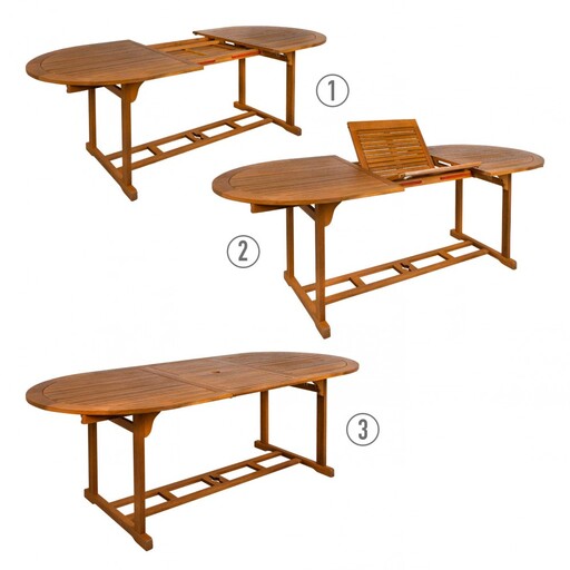 Mesa Ovalada Extensible En Madera Aktive