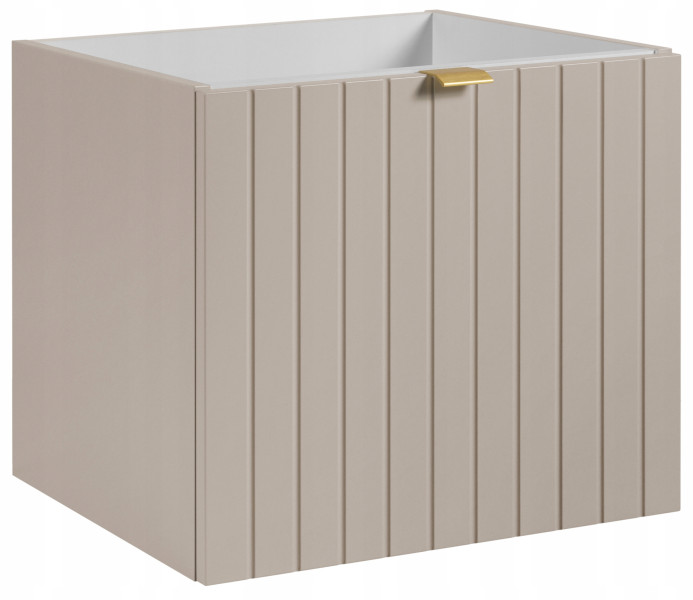 Kaszmirowa szafka pod umywalkę 50 cm lakierowana frezowany front 2 szuflady