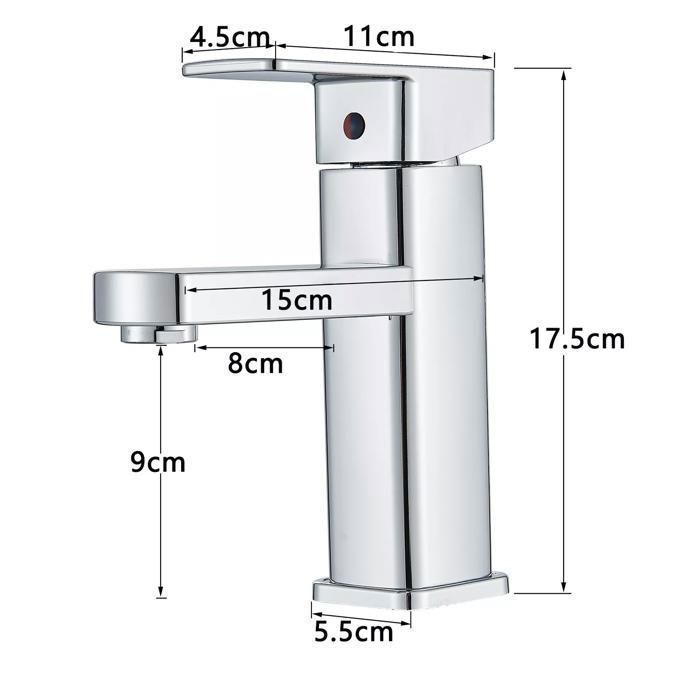 Rubinetto per lavabo da bagno - Miscelatore a cascata per lavabo - Miscelatore per lavabo - Rubinetto per lavabo da bagno - Rubinetto per lavabo cromato