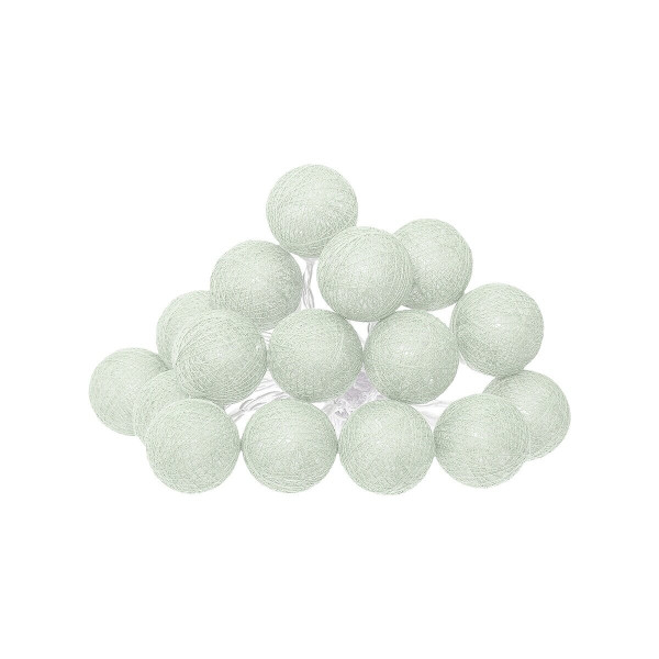 Girlanda COTTON BALLS 16 lampek LED seledynowa NA BATERIE