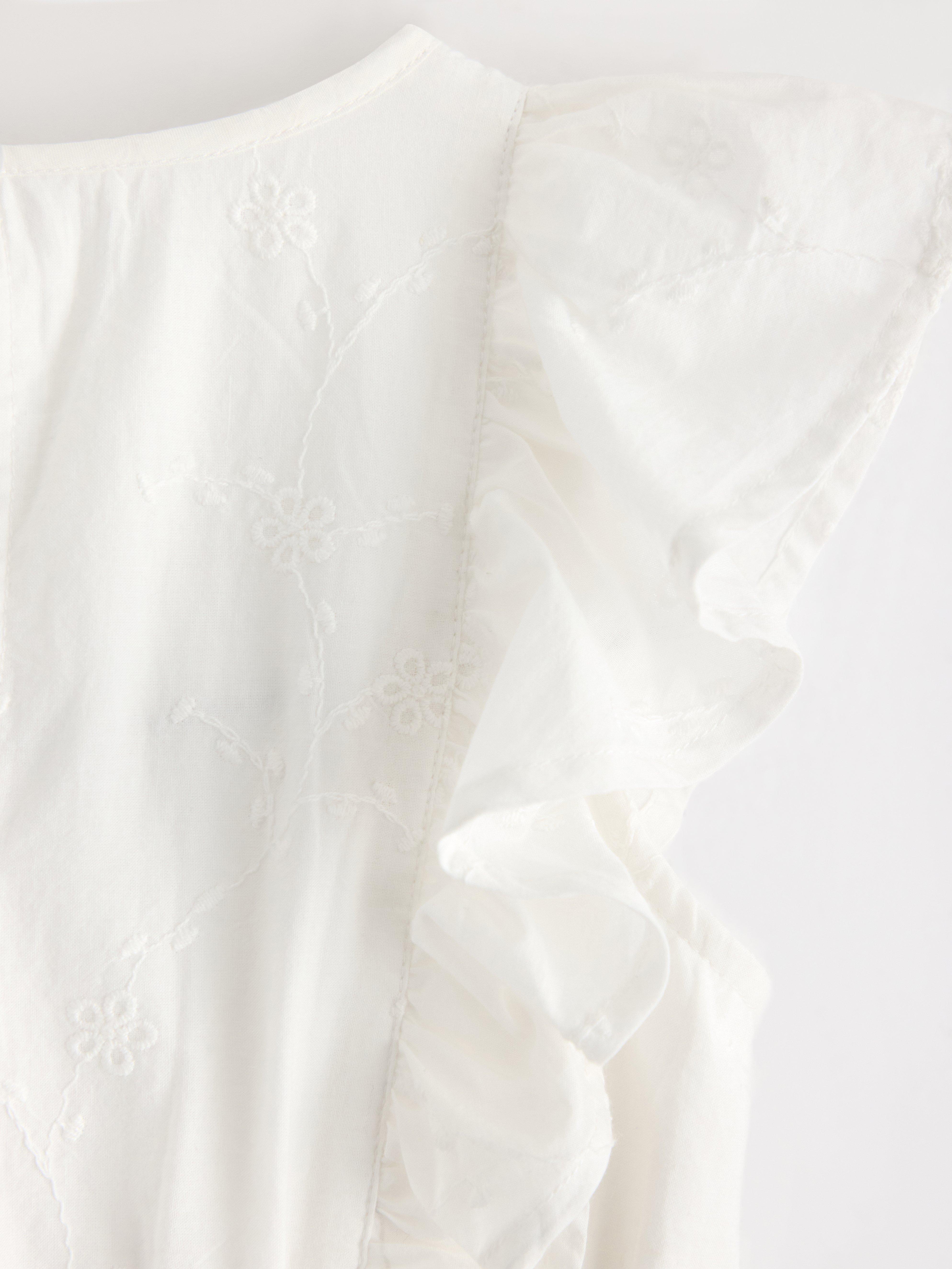 Rochie cu broderie Alb deschis la culoare