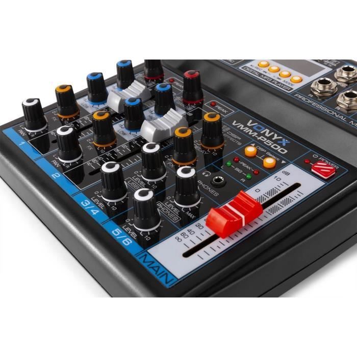 Mesa de mistura VONYX VMM-P500 de 4 canais com Bluetooth e 16 efeitos digitais.