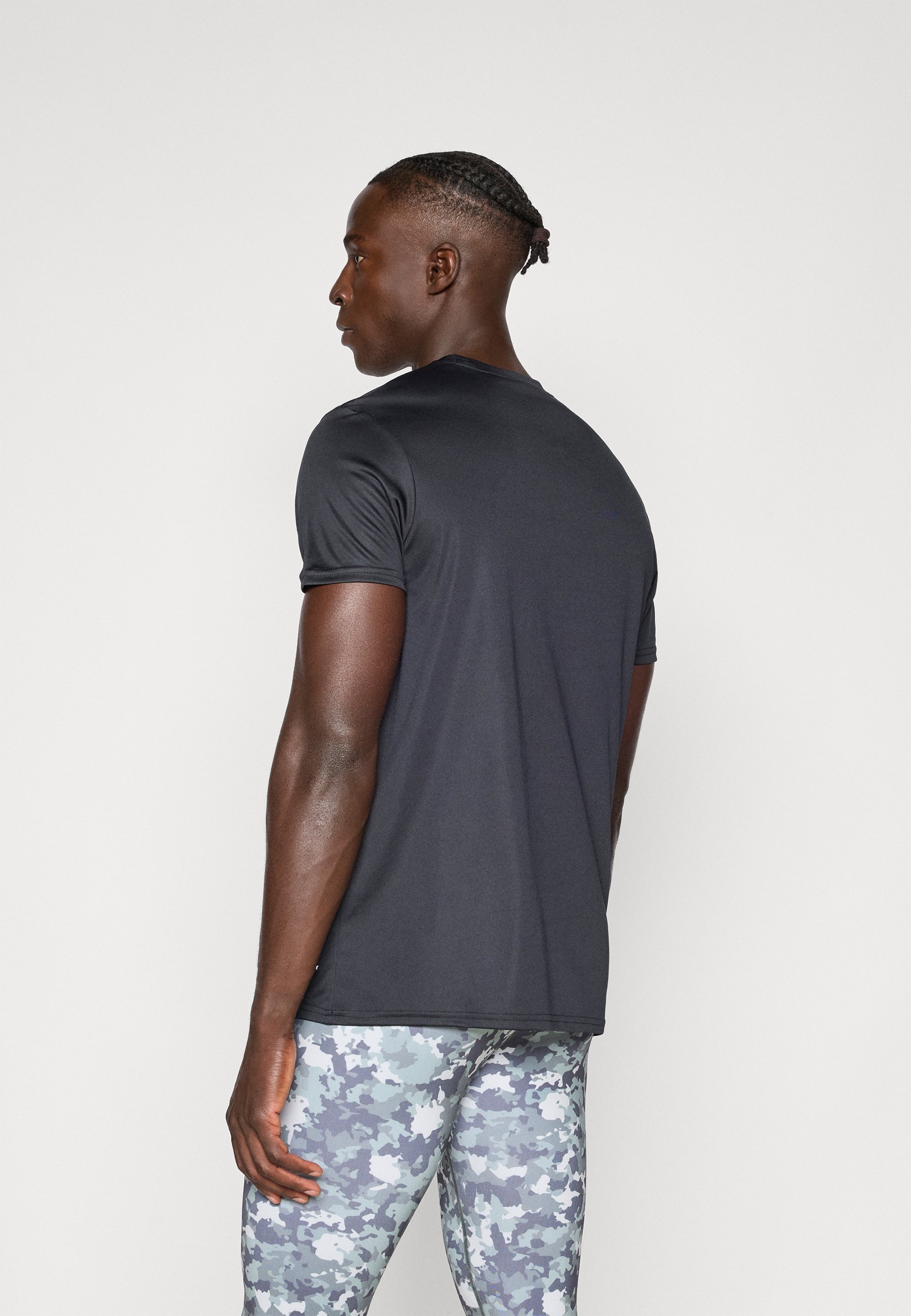 Champion TRAINING T-SHIRT GEVECHT - Bedrukt T-shirt - zwart