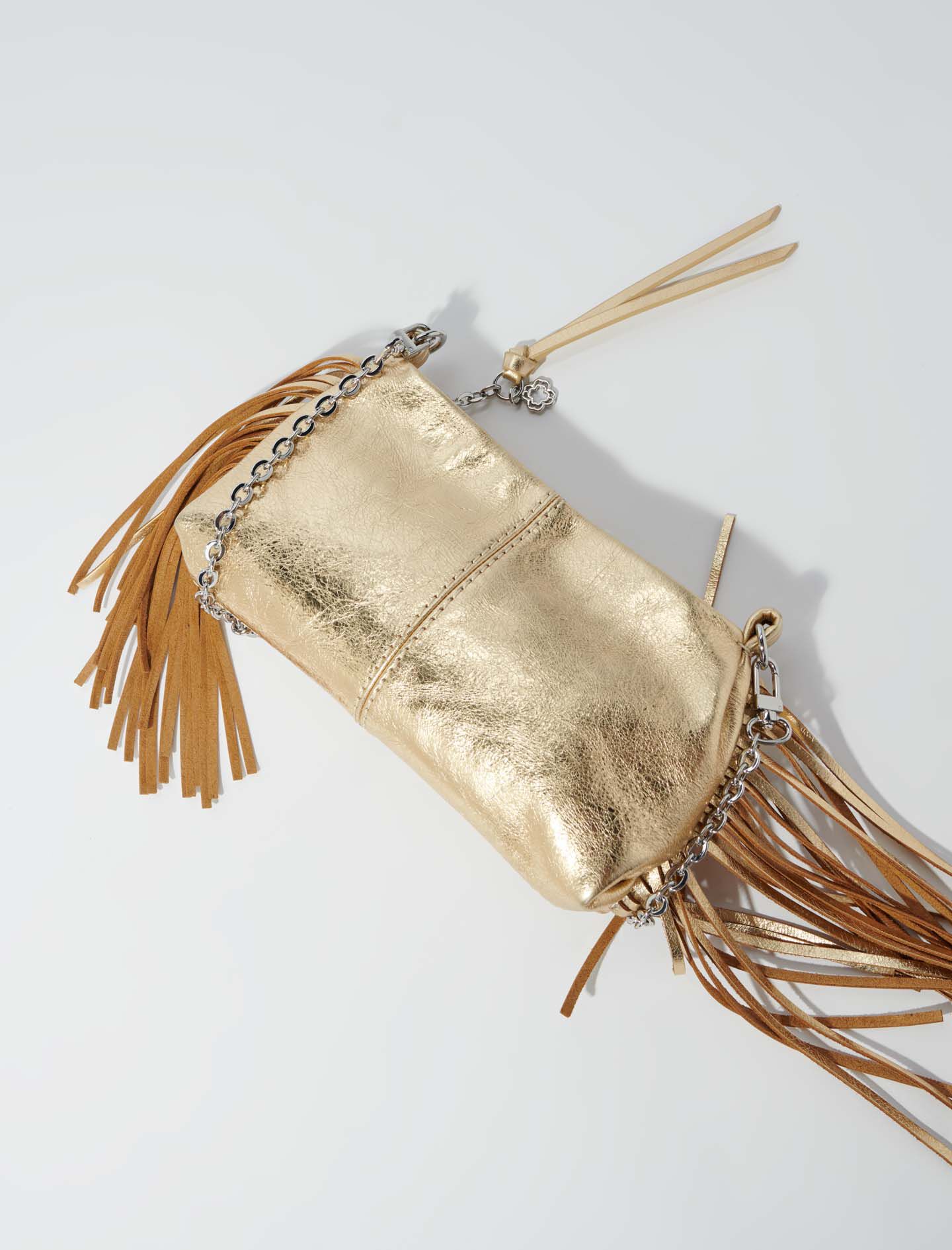 Geantă Miss M din piele metalică tip pouch - Dore