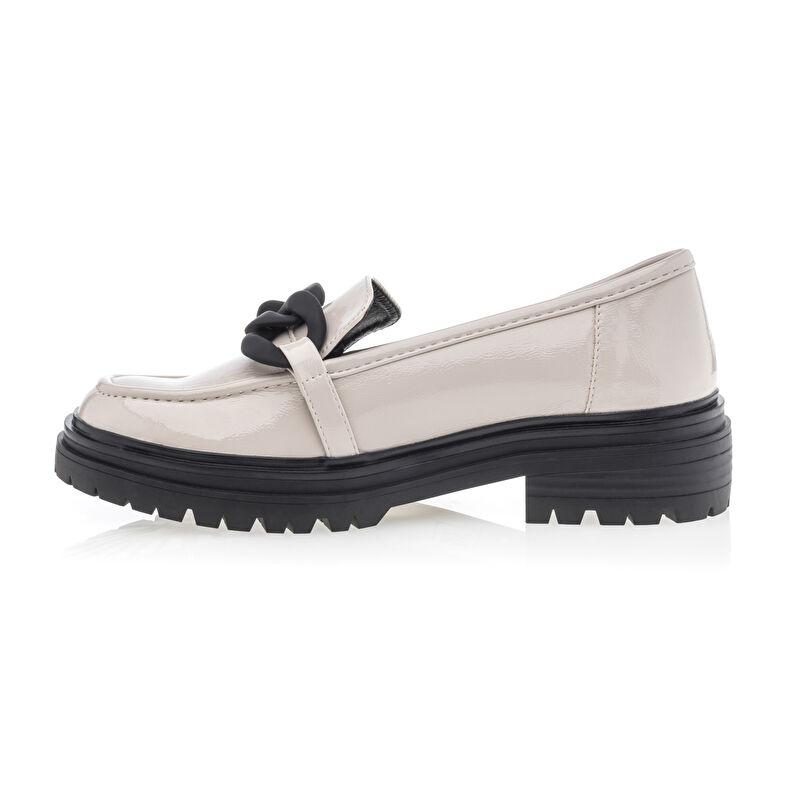 Beige loafers/bootschoenen voor dames