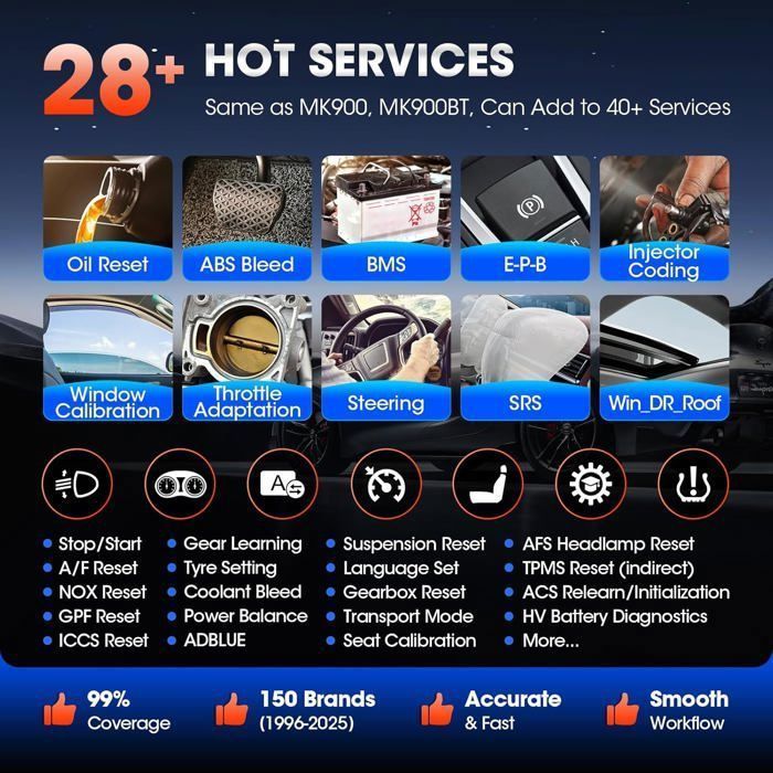 Diagnostic Tool - Autel - MK808S - OBD2 - Universal - System Reset