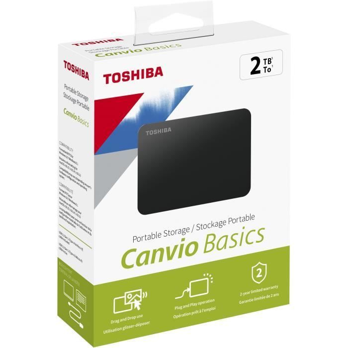 TOSHIBA - Disco rígido externo - Canvio básico - 2 TB - USB 3.0 (HDTB420EK3AA)