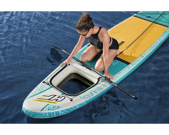 BESTWAY Paddle gonflable Panorama Hydro-force™, 340 x 89 x 15 cm, 150 kg max, fenêtre transparent, pompe, leash