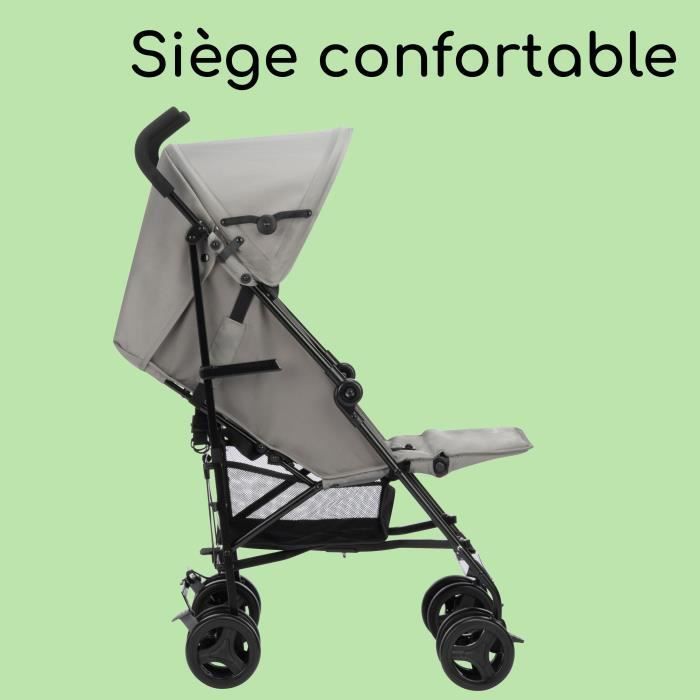 BEBECONFORT RAINBOW Kinderwagen, 2e fase, lichtgewicht, gemakkelijk op te vouwen, meerdere standen, 6 maanden tot 4 jaar, tot 22 kg, MINERAALGRIJS