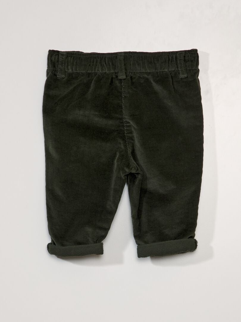 Corduroy Paperbag Broek - GROEN