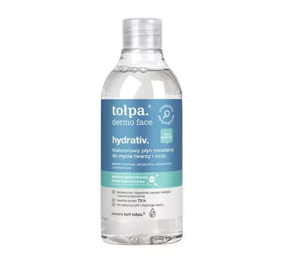 Tołpa Dermo Face Hydrativ hialuronowy płyn micelarny do mycia twarzy i oczu 400ml