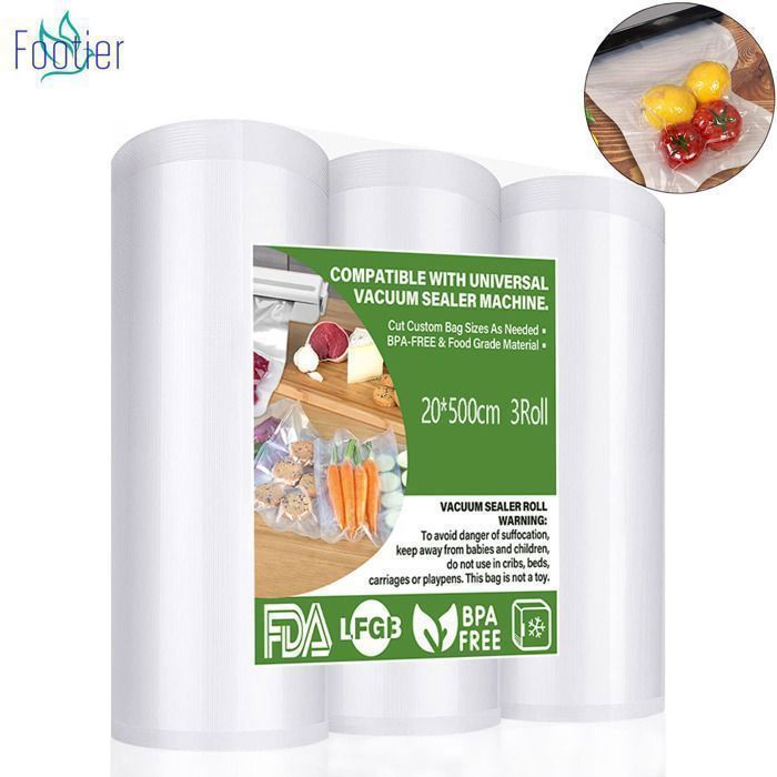 Vakuumierbeutel für Lebensmittel, 20 x 500 cm Rolle, geeignet für alle Vakuumiergeräte, BPA-frei
