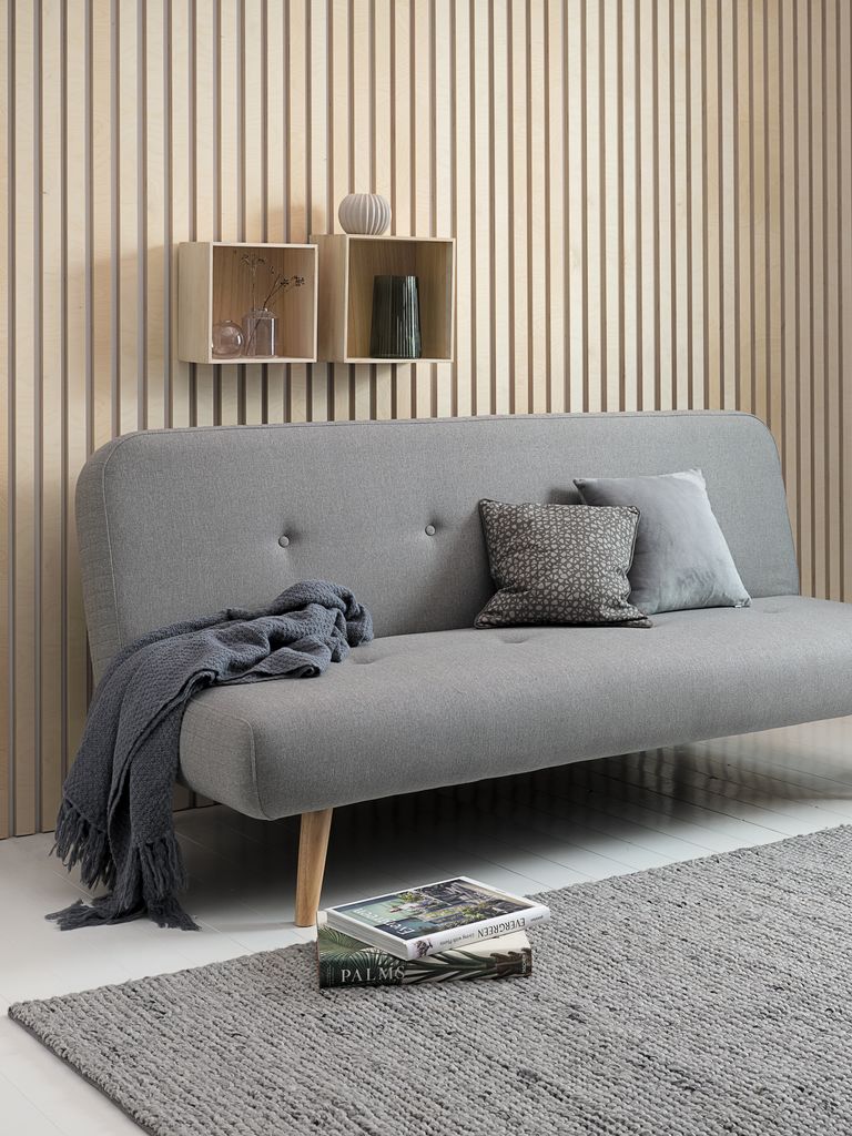 JUVRE sofa na razvlačenje, svijetlosiva/prirodna tkanina