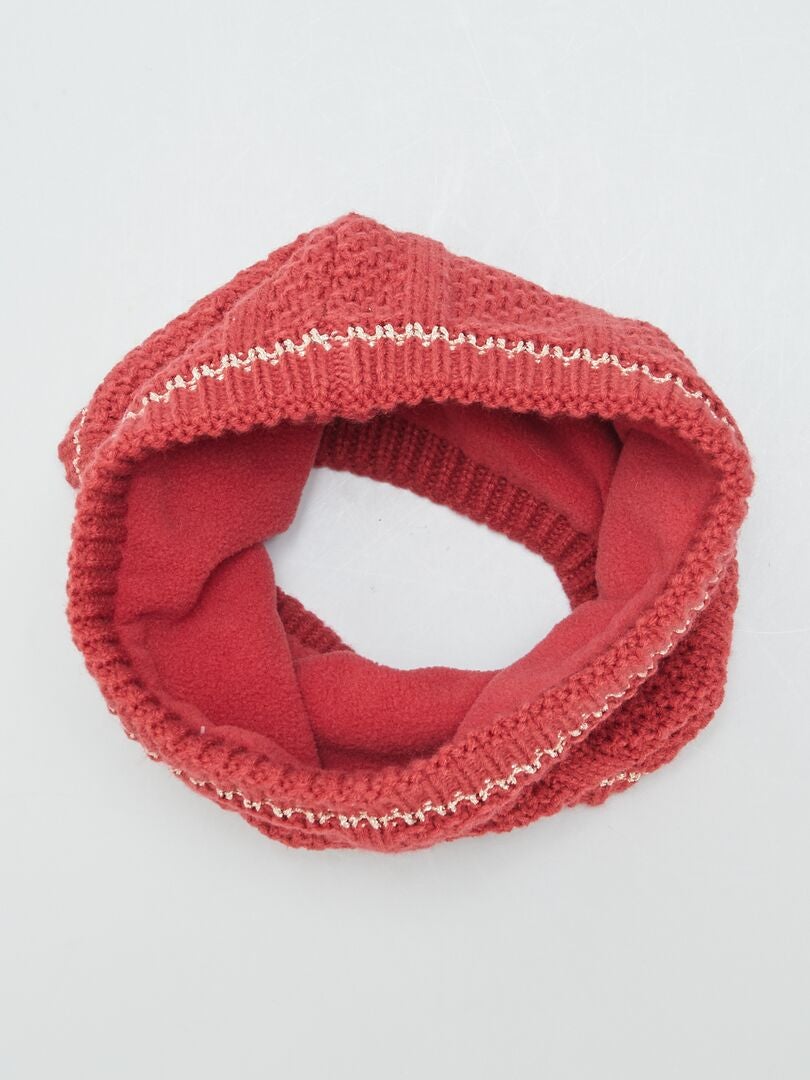 Lurex gebreide lussensjaal - ROZE