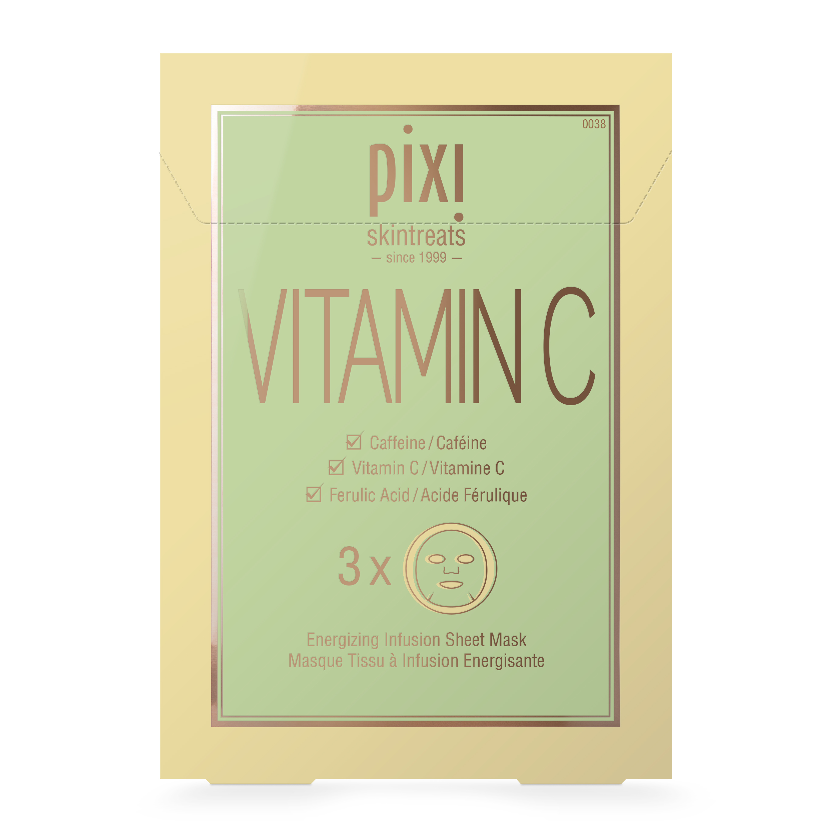 Mască textilă energizantă cu vitamina C, 3 bucăți - Pixi