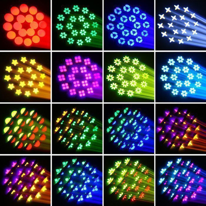 UKing 230W Stage Light - DMX512 LED Moving Head Beam GOBO 18 Prism - DJ Lighting Effects - Pack of 4 with Flight Case
