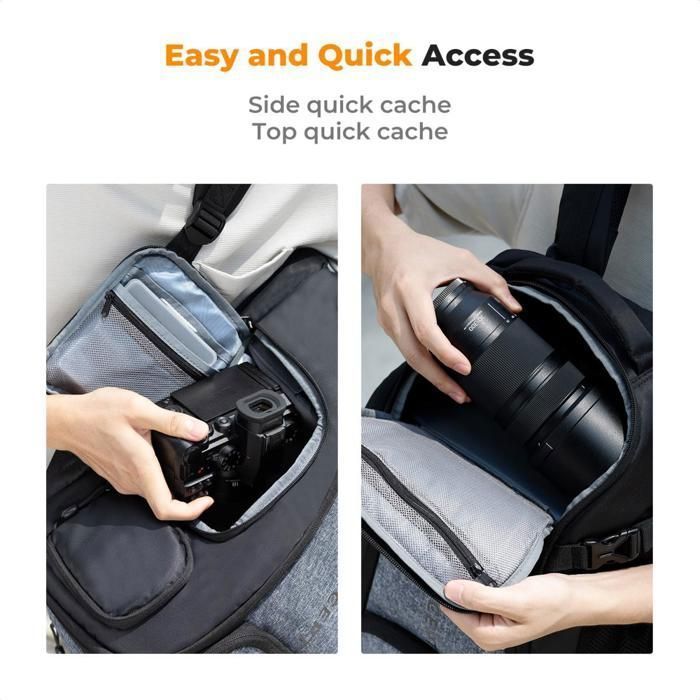 Zaino per fotocamera da 25 litri - K&F Concept - con custodia protettiva per Canon/Nikon/Sony/DJI Mavic, laptop, droni