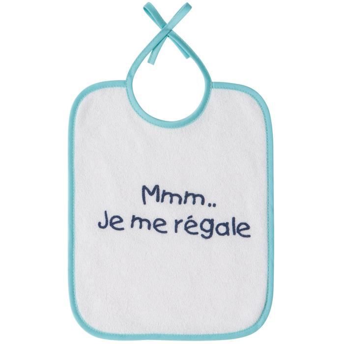 BABYCALIN Lot de 7 bavoirs Naissance Message impression - 20 x 25 cm