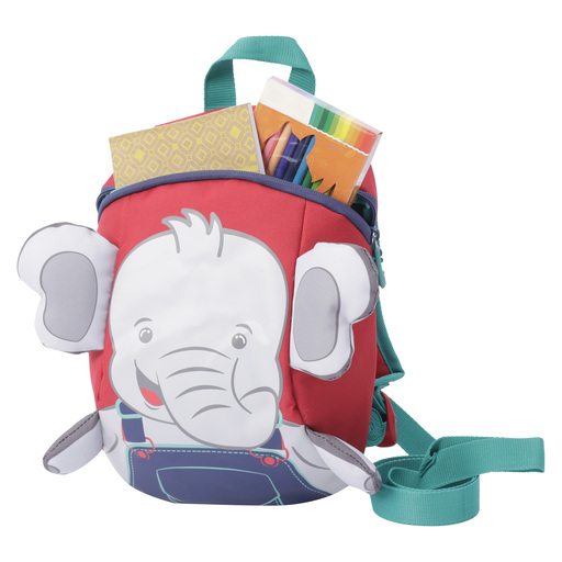 Mochila infantil Totto com estampa de elefante e corniso