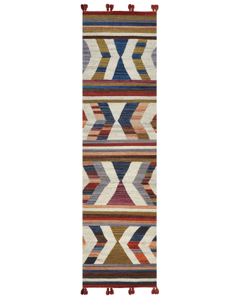 Dywan kilim ręcznie robiony 80 x 300 cm wielokolorowy