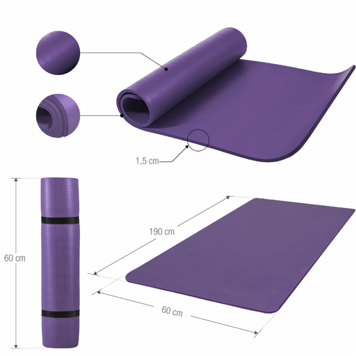 Prostirka za jogu 190x60x1,5 cm Gorilla Sports