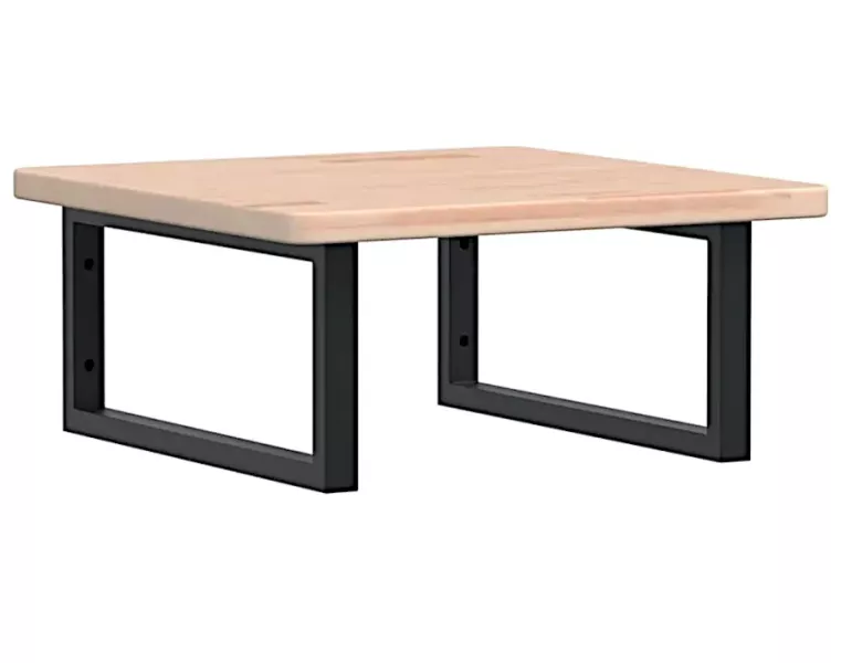 Naturalne drewno półka czarne uchwyty 50x50 - Zevro