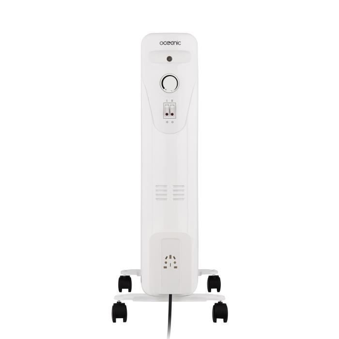 Radiador eléctrico de aceite - 2000 vatios - OCEANIC - 3 niveles de potencia - 9 elementos - Portátil - Blanco