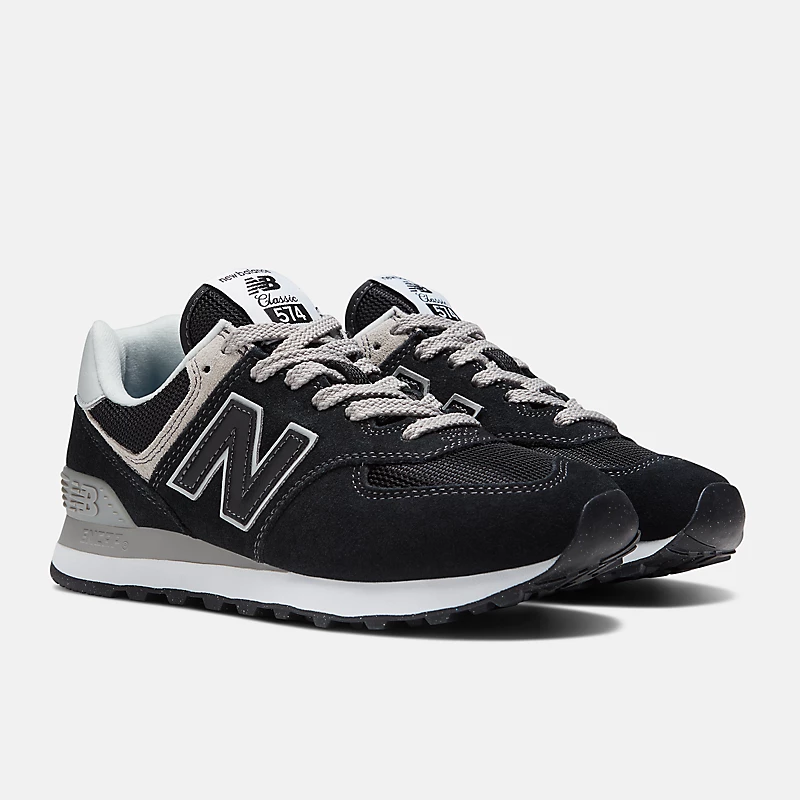 Damenschuhe 574 Core – Schwarz mit Weiß