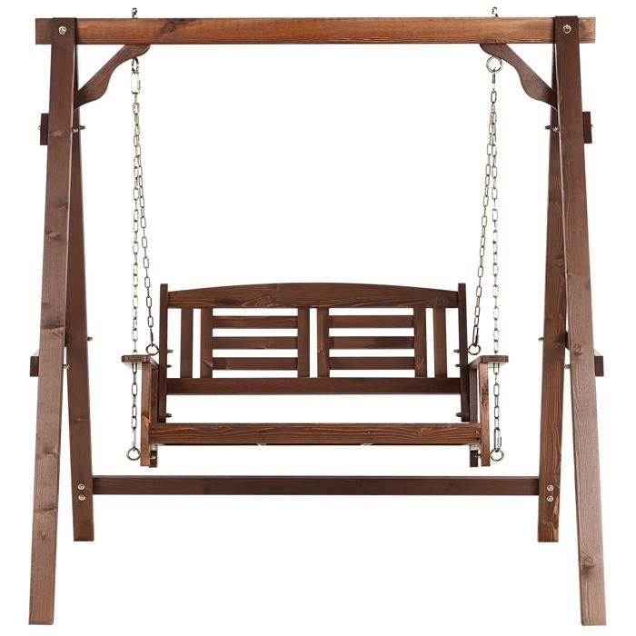 Balancelle de jardin NERITO Bois d’épicéa Marron foncé