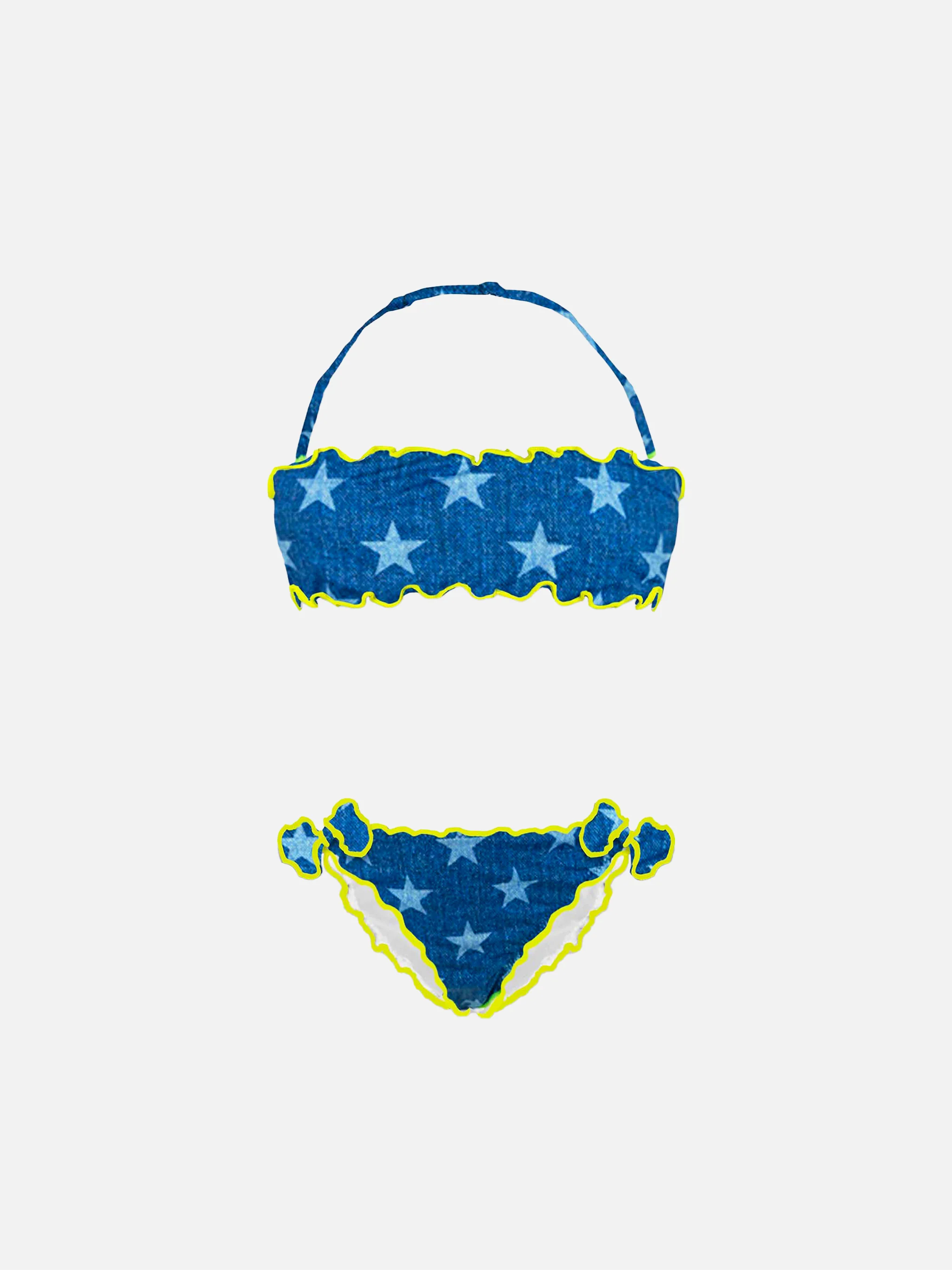Bandeaubikini voor meisjes met sterrenprint