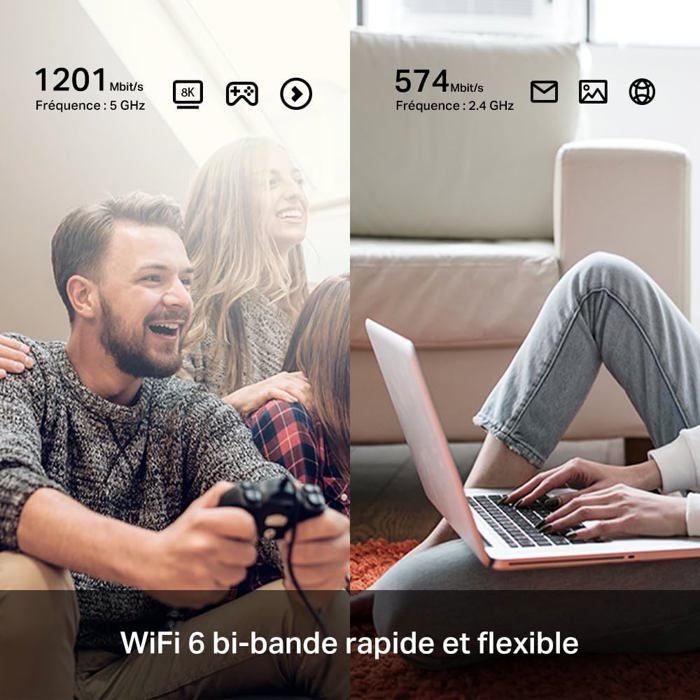 Adaptador WiFi 6 Archer TX20U Plus AX1800, adaptador USB de doble banda 2.4/5GHz, antenas de 5dBi, WPA3, Windows 11/10