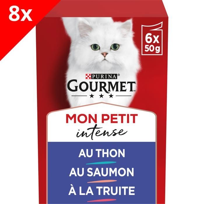 GOURMET MON PETIT - Sélection aux Poissons - 48 x 50 g - Sachets fraîcheur pour chat adulte