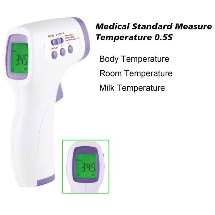 Thermomètre frontal infrarouge précis thermomètre électronique de haute précision enfants bébé adulte maison (plis inclus)