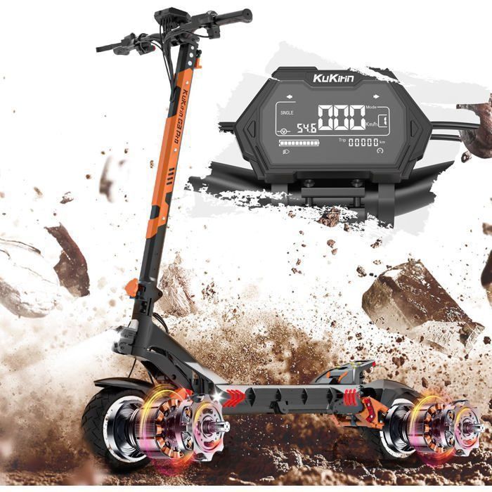 KuKirin G3 Pro Elektroroller – Zwei 2400-W-Motoren – 52 V – 23 Ah – Höchstgeschwindigkeit 65 km/h