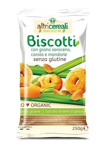 PROBIOS AltriCereali cepumi ar griķiem, burkāniem un mandelēm, bioloģiski, 250 g