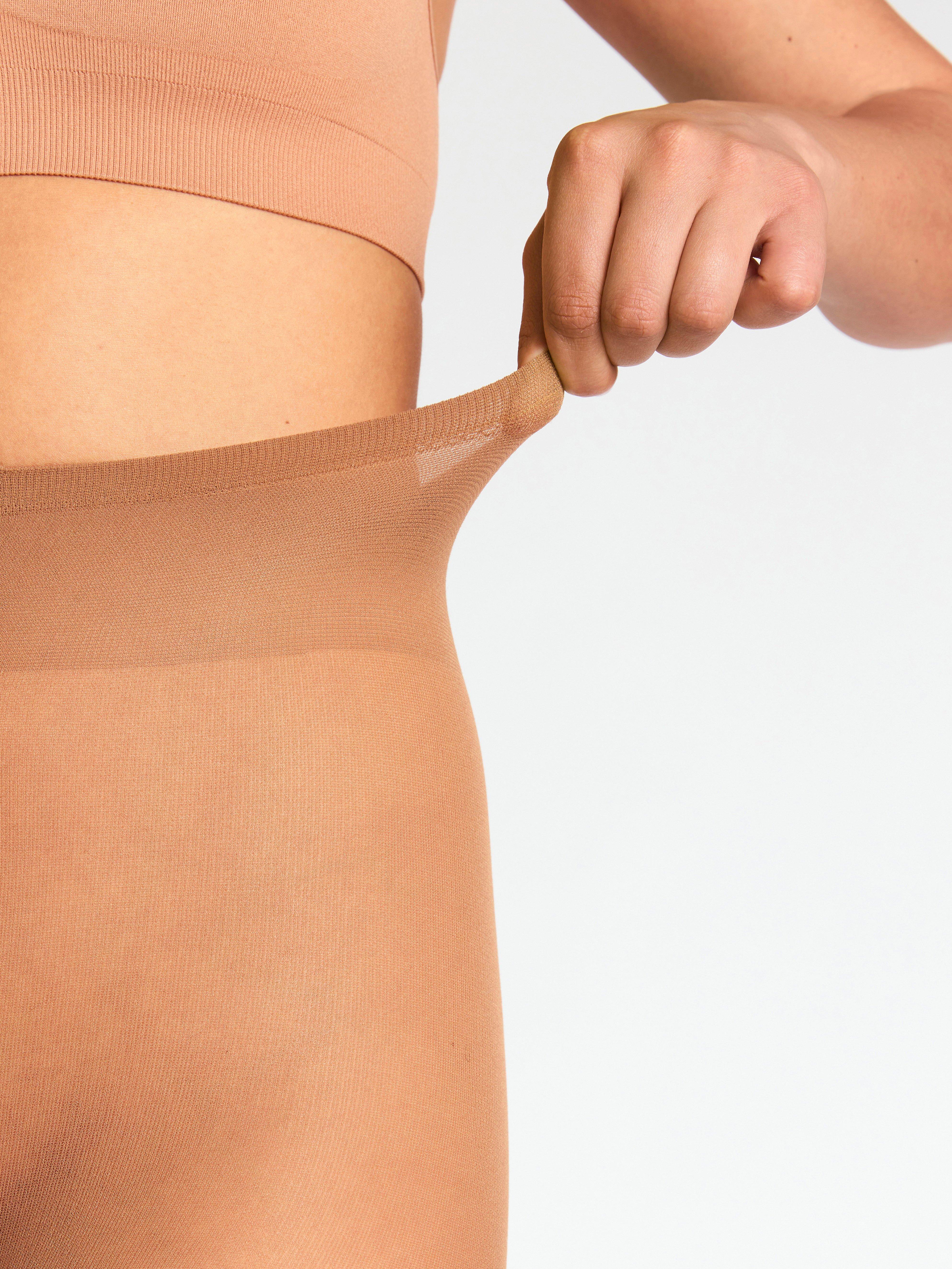 Pololesklé punčocháče Comfort waist, 15 denier, béžové