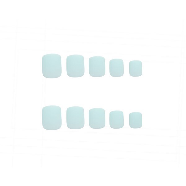 Invogue Matte Pastel Blue Square Nails (24 kusů)