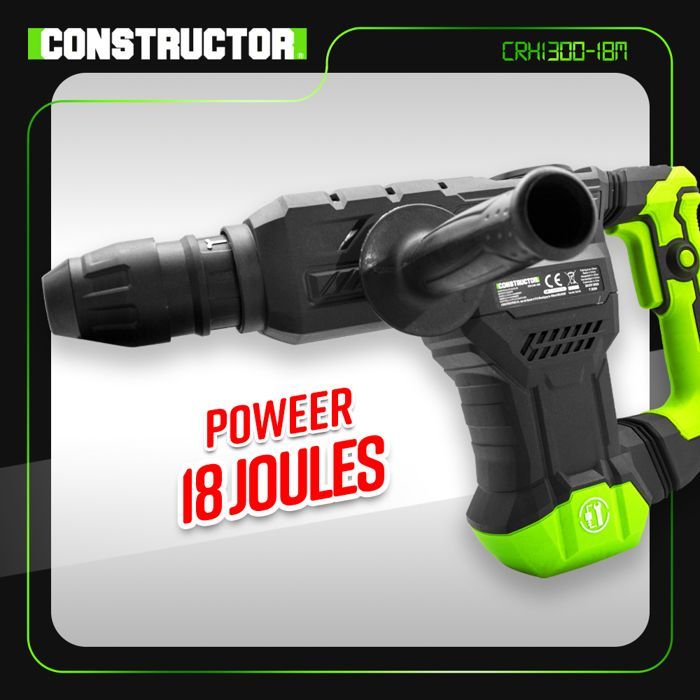1300W Jackhammer - 18 J - 3900 blows/minute - Constructor