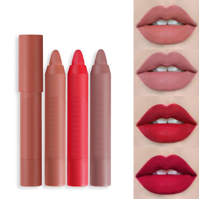 Rouge à lèvres mat longue tenue, waterproof et résistant à la transpiration, 12 couleurs. Crayon à lèvres longue tenue. Maquillage glamour et naturel. TSLM1