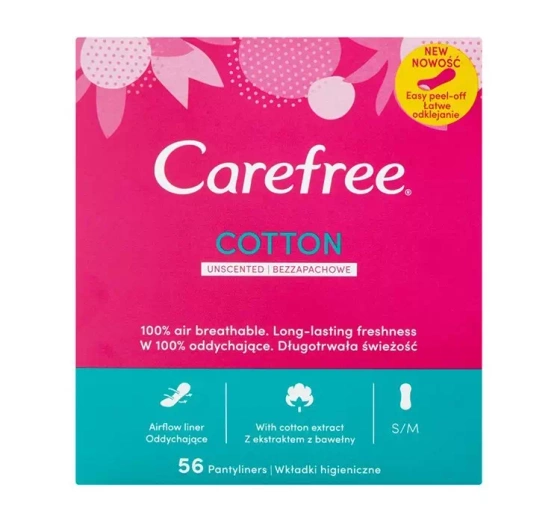Carefree Cotton wkładki higieniczne bezzapachowe 56 sztuk