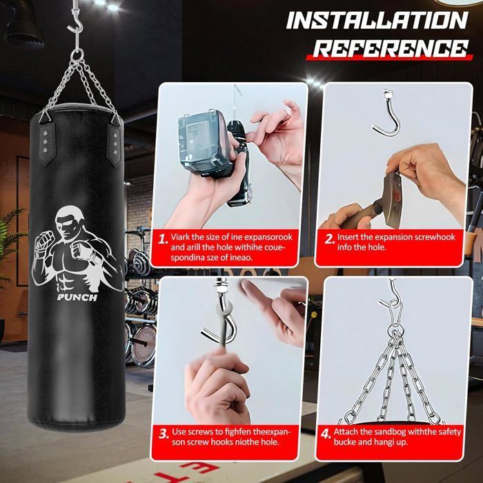 Saco de boxeo colgante, pelota de boxeo pesada de 120 centímetros, saco de boxeo para niños, adolescentes y adultos (sin relleno)