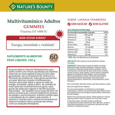 Nature's Bounty Multivitaminy pro dospělé, 60 gumových bonbónů