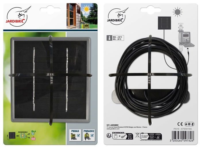 Painel solar para temporizador de irrigação - PS16 - 2W - Compatível com PNRAD, PNRAD02, PP16 - Fácil instalação