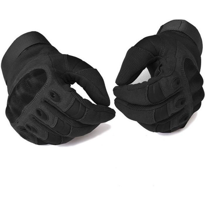 Guantes de moto homologados para hombre y mujer, color negro — Incluye máscara de ciclismo