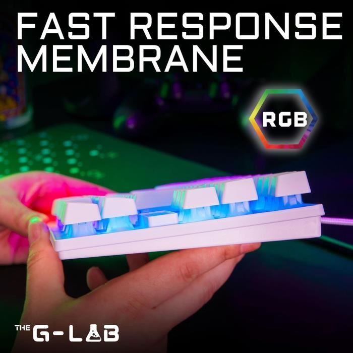 Tastiera da gioco - The G-Lab - KEYZ CAESIUM TKL - RGB - Cablata - Personalizzabile al 100% - AZERTY - Nera